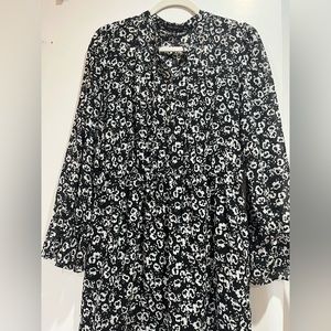 J. Crew Mercantile black and white floral dress